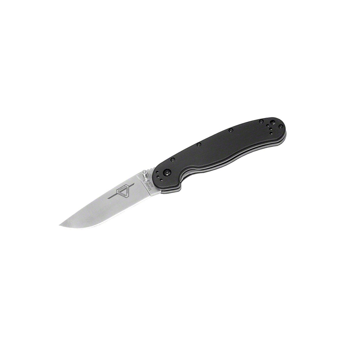 มีดพับ Ontario RAT Model 1 Folding Knife 3.6" Satin Plain Blade, Black Nylon Handles,ON8848