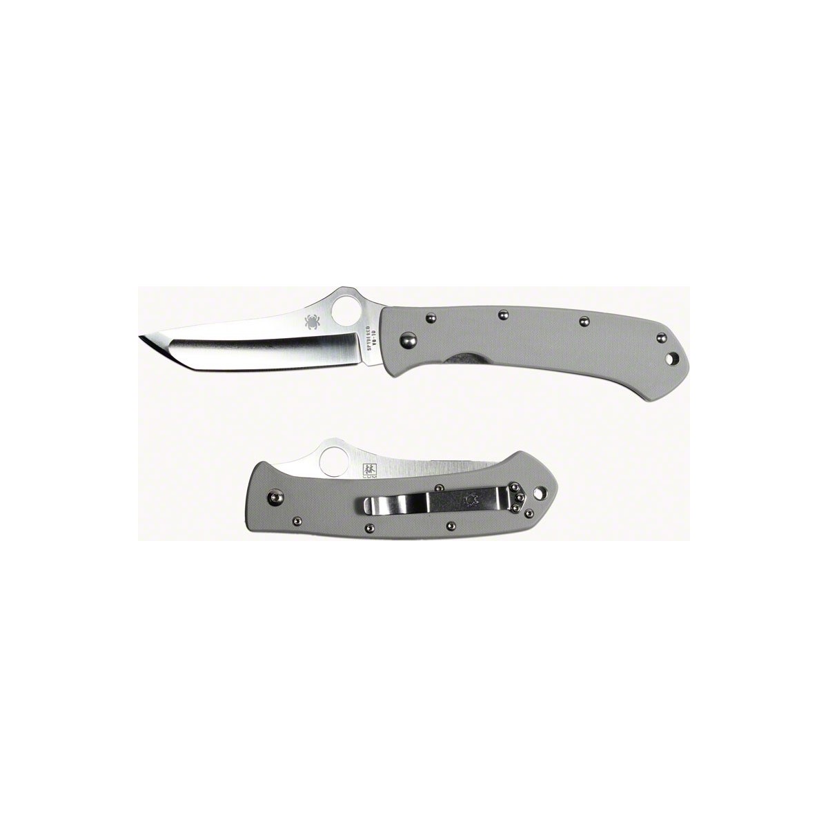 มีดพับ Spyderco C46GPGY Lum Tanto Folding Knife 3-7/8" VG10 Plain Blade, Light-Gray G10 Handles (Sprint Run)