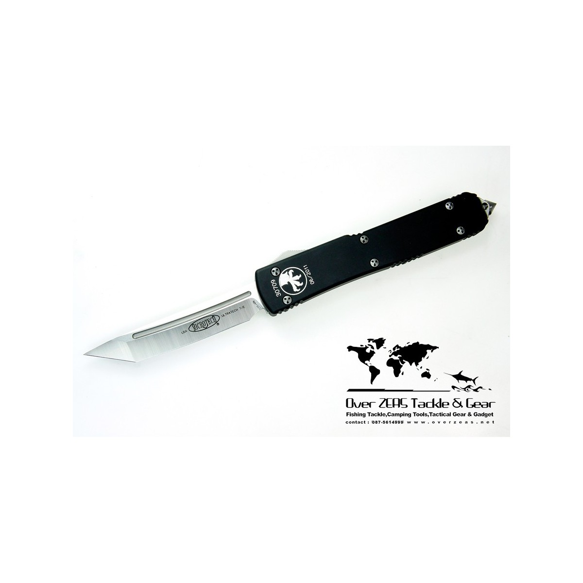 มีดออโต้ Microtech Ultratech D/A OTF Tanto Automatic Knife (3.44" Satin Plain) 123-4