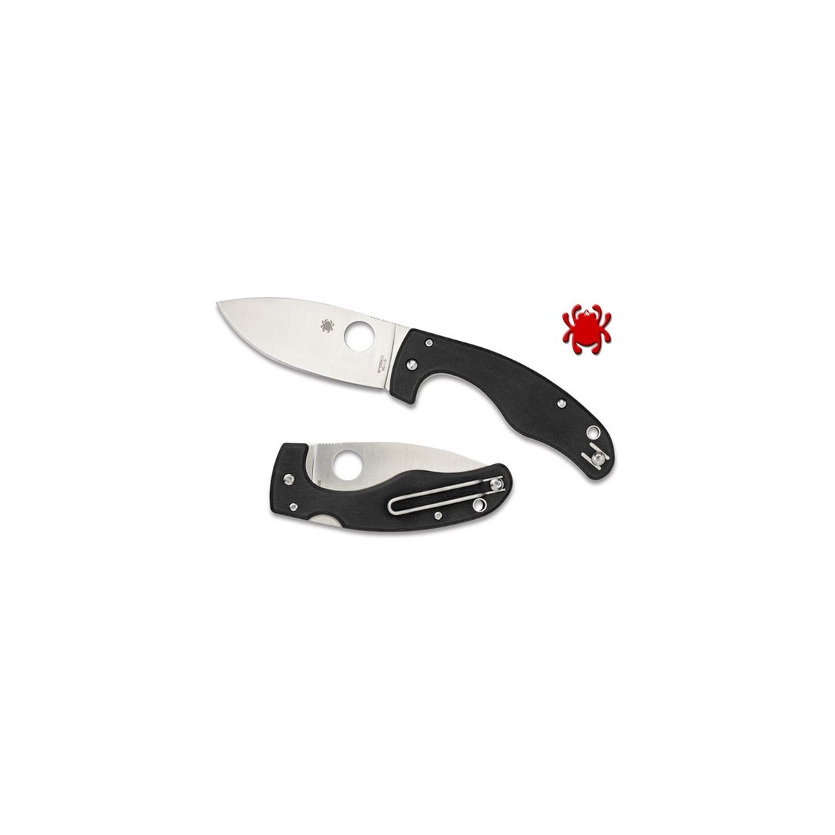 มีดพับ Spyderco C150GP Junior Folding Knife 3-7/32" VG10 Plain Blade, Black G10 Handles