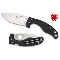 มีดพับ Spyderco C150GP Junior Folding Knife 3-7/32" VG10 Plain Blade, Black G10 Handles