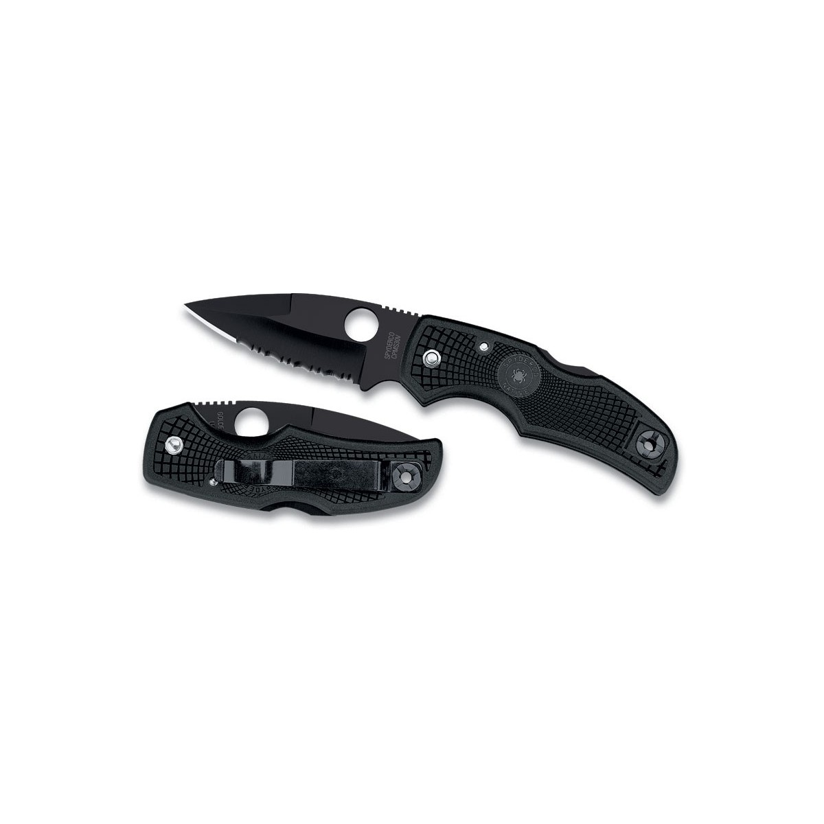มีดพับ Spyderco Native SP41PSBBK 3-1/16" S30V Steel Black Combo Edge Blade, Black Handle