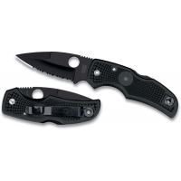 มีดพับ Spyderco Native SP41PSBBK 3-1/16" S30V Steel Black Combo Edge Blade, Black Handle