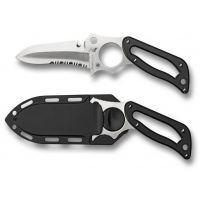 Spyderco Caspian SALT Fixed 4-1/8" Blunt Tip Blade Dive Knife with Sheath H1 Non Rusting Steel