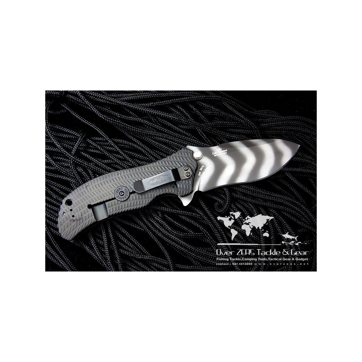 มีดพับ Zero Tolerance Model 0301 Assisted 3-3/4" S30V Plain Blade, Ranger Green G10 and Titanium Back Handles