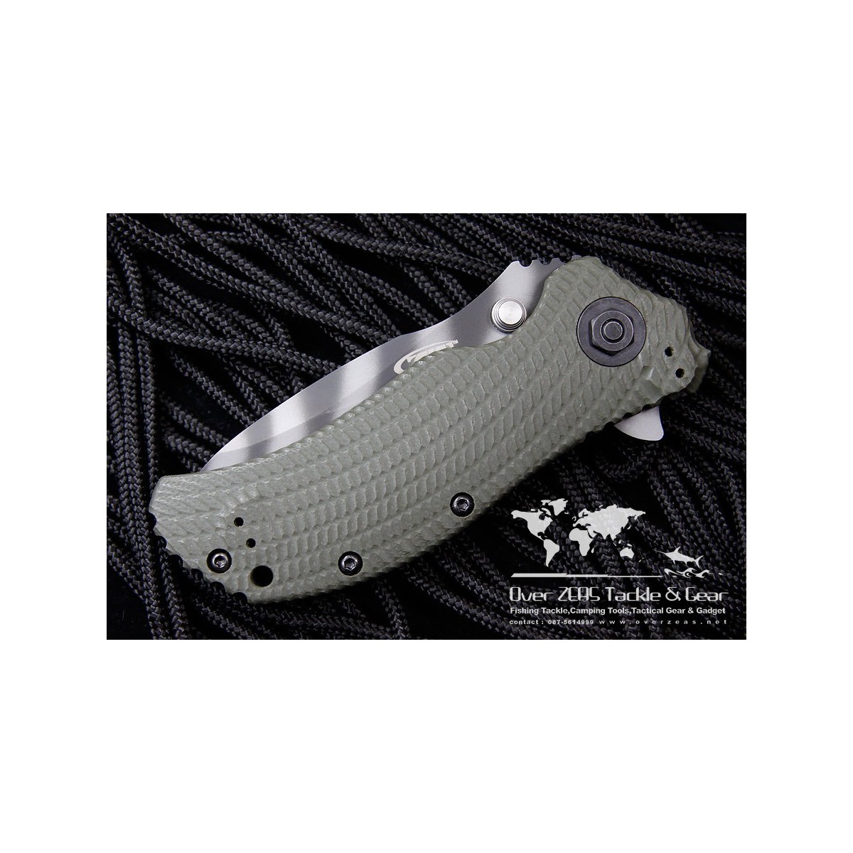 มีดพับ Zero Tolerance Model 0301 Assisted 3-3/4" S30V Plain Blade, Ranger Green G10 and Titanium Back Handles