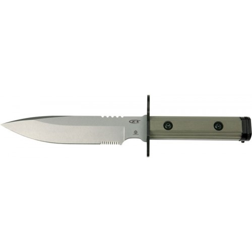 มีดใบตาย Zero Tolerance Model ZT-9 Bayonet Fixed 7.5" S30V Stonewash Blade, Ranger Green G10 Handles