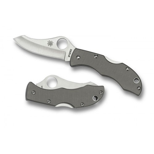 มีดพับ Spyderco JGGYP Jester Folding Knife 1.92" Plain Blade, Gray G10 Handles, Sprint Run