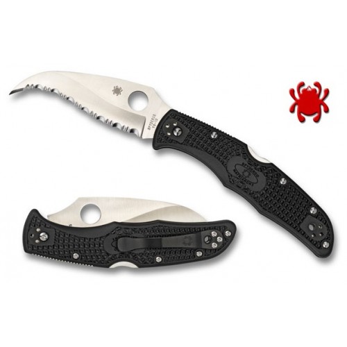 มีดพับ Spyderco C12SBK2 Matriarch 2 Folding Knife 3-5/8" VG10 Serrated Blade, Black FRN Handles