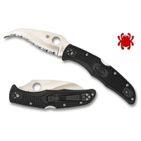 มีดพับ Spyderco C12SBK2 Matriarch 2 Folding Knife 3-5/8" VG10 Serrated Blade, Black FRN Handles