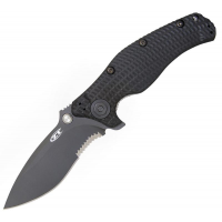 มีดพับ Zero Tolerance (ZT) Model 0200st Folder 4" Combo Blade, Black G10 Handles