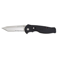 มีดพับ SOG Flash II FSAT98 Folding Knife Assisted 3.5" Satin Combo Tanto Blade, Black GRN Handles
