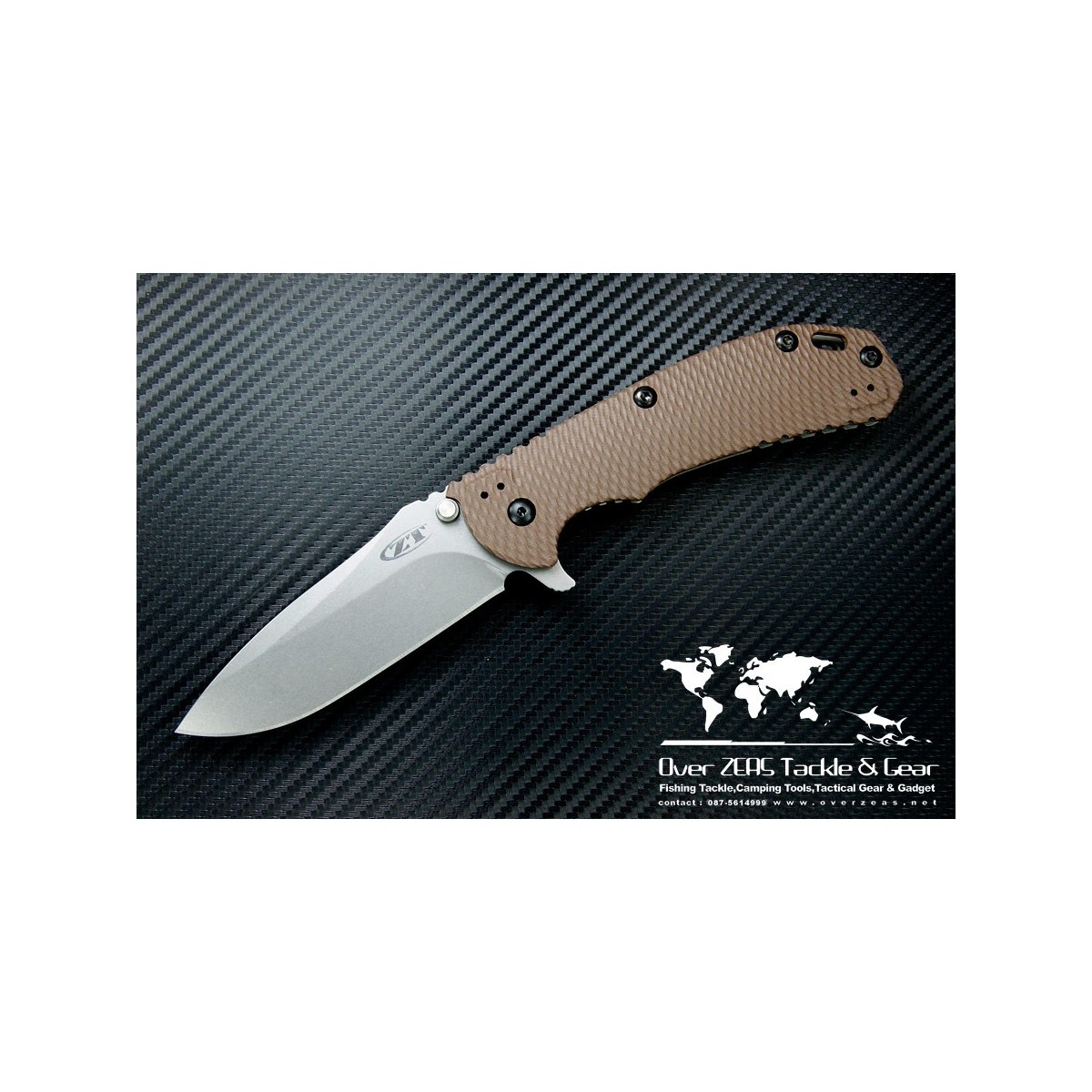 มีดพับ Zero Tolerance (ZT) 0561 Folding Knife 3.75" ELMAX Stonewash Blade, Black G10 and Titanium Handles