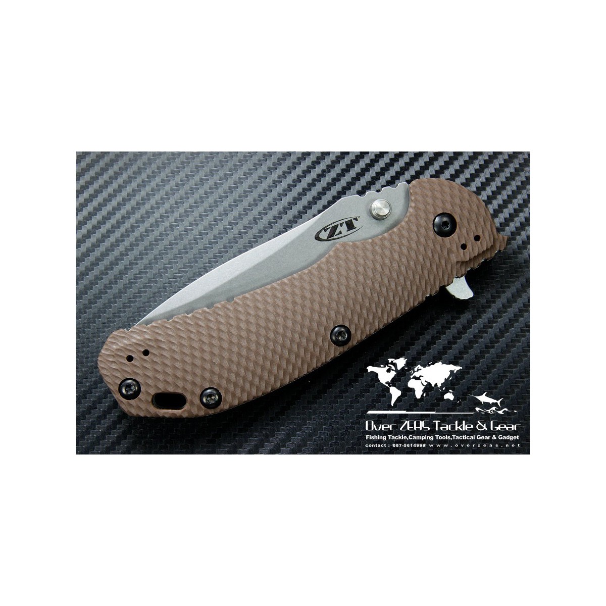 มีดพับ Zero Tolerance (ZT) 0561 Folding Knife 3.75" ELMAX Stonewash Blade, Black G10 and Titanium Handles
