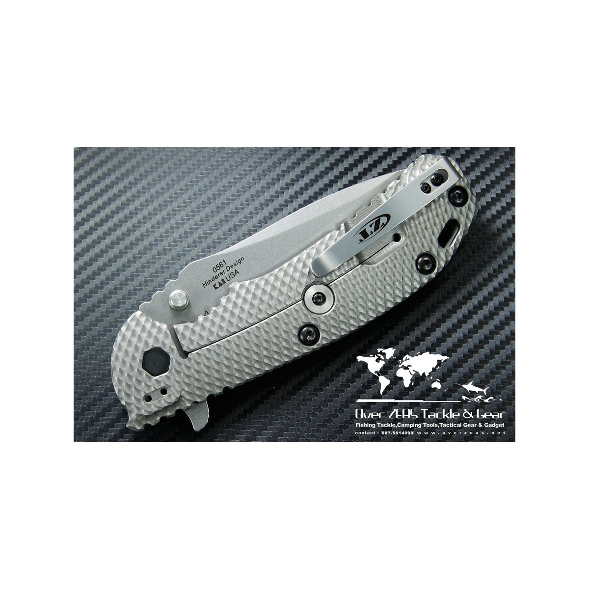 มีดพับ Zero Tolerance (ZT) 0561 Folding Knife 3.75" ELMAX Stonewash Blade, Black G10 and Titanium Handles