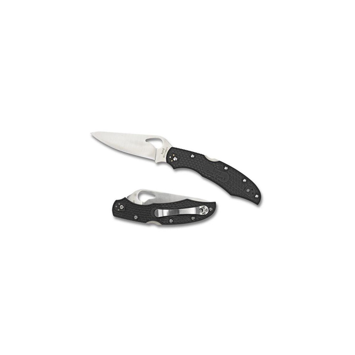 มีดพับ Spyderco Byrd Cara Cara 2 Folding Knife 3-3/4" Plain Flat-Ground Blade, Black FRN Handles,BY03PBK2