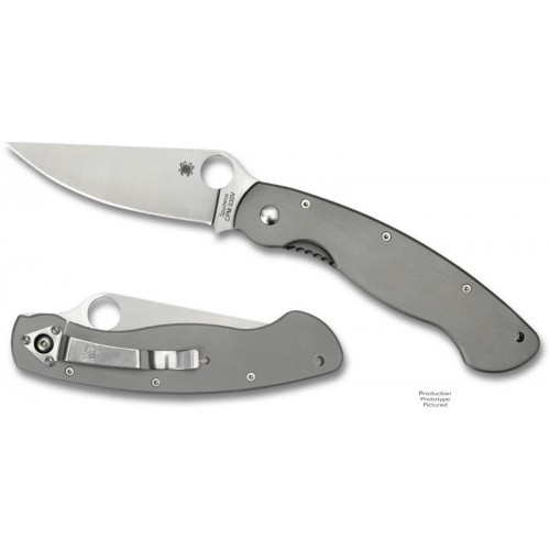 มีดพับ Spyderco C36TIP Military Titanium Plain Edge Folding Knife