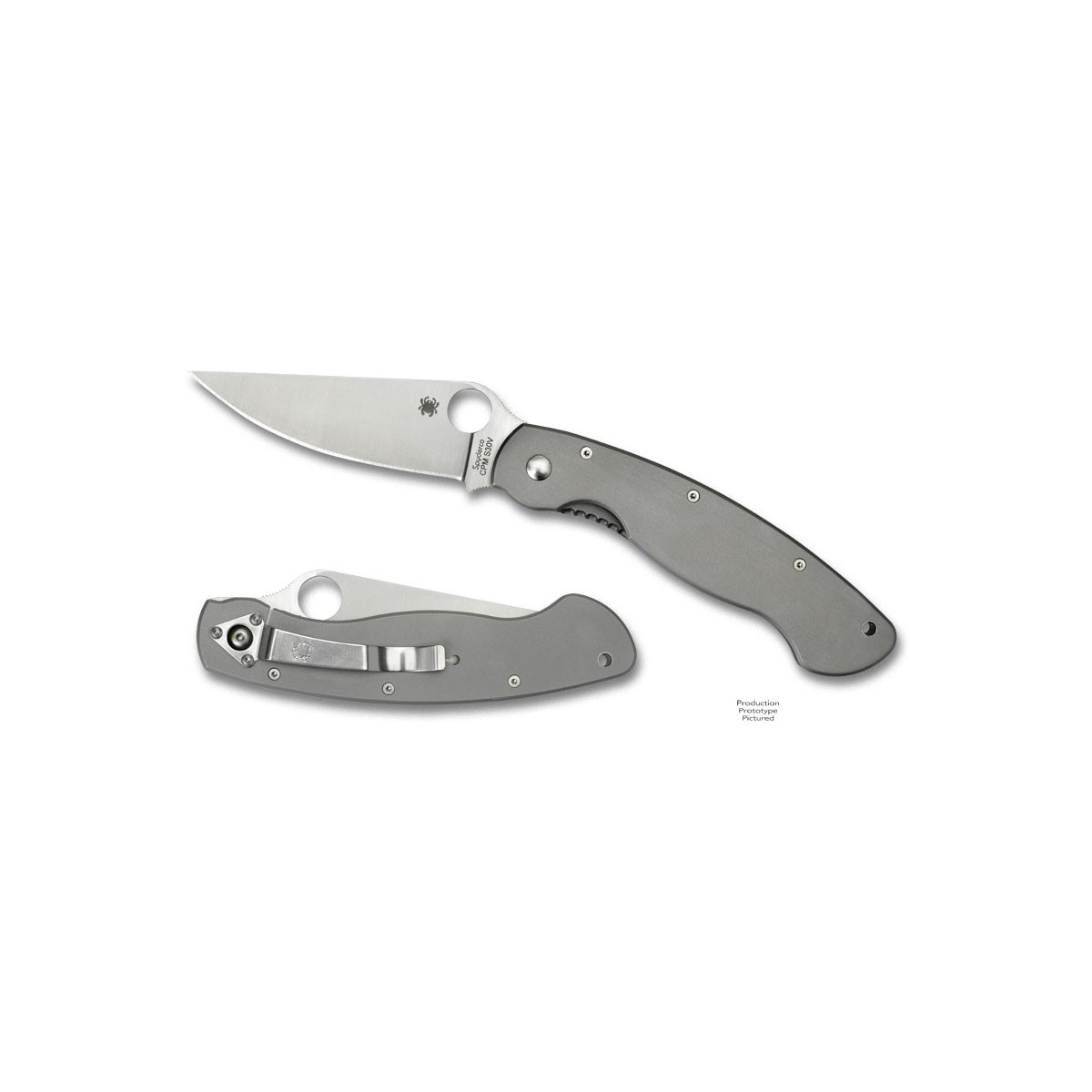 มีดพับ Spyderco C36TIP Military Titanium Plain Edge Folding Knife