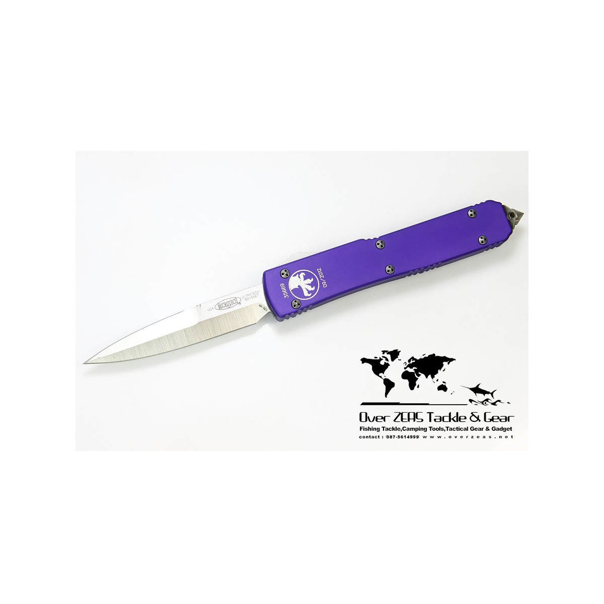 มีดออโต้ OTF Microtech Ultratech Bayonet Grind 120-4 Purple Satin Plain