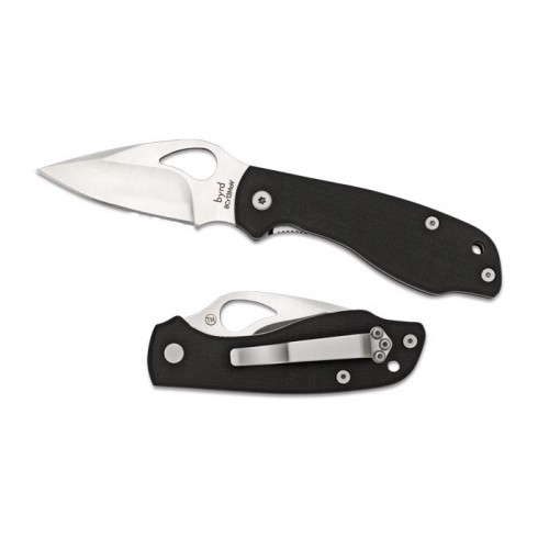 มีดพับ Spyderco Byrd BY09GP Crow 2-13/16" Plain Edge with G10 Handles (Discontinue)