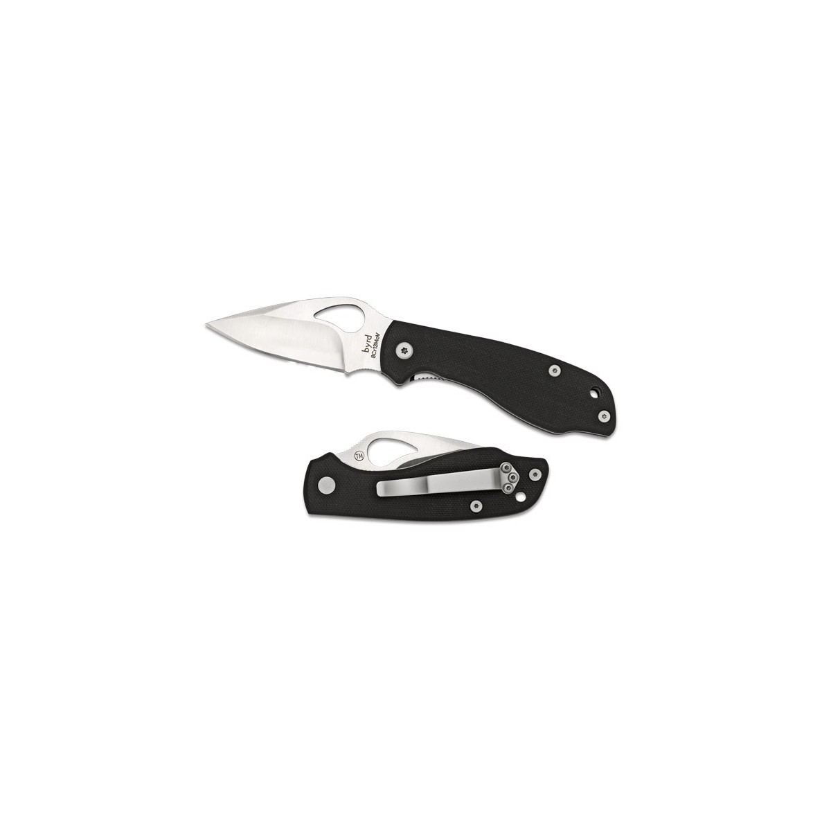 มีดพับ Spyderco Byrd BY09GP Crow 2-13/16" Plain Edge with G10 Handles (Discontinue)