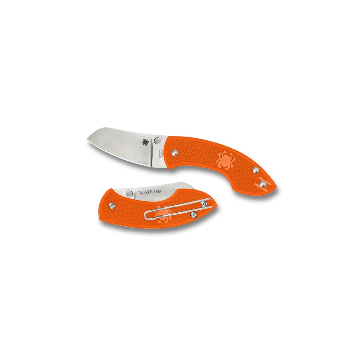 มีดพับ Spyderco C163POR Pingo Folding Knife 2.35" Plain N690CO Blade, Orange FRN Handles