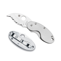 มีดพับ Spyderco Cricket Stainless Steel Folding Knife 1-7/8" VG10 Serrate Blade,C29S