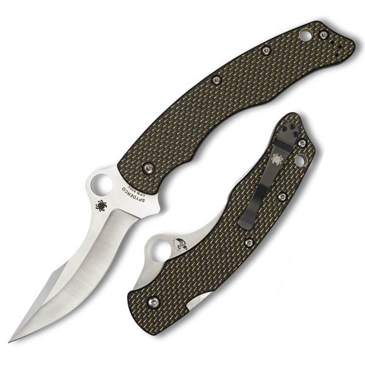 มีดพับ Spyderco Szabo Folder 4.6" S30V Satin Blade, Carbon Fiber Handles,C146CFP