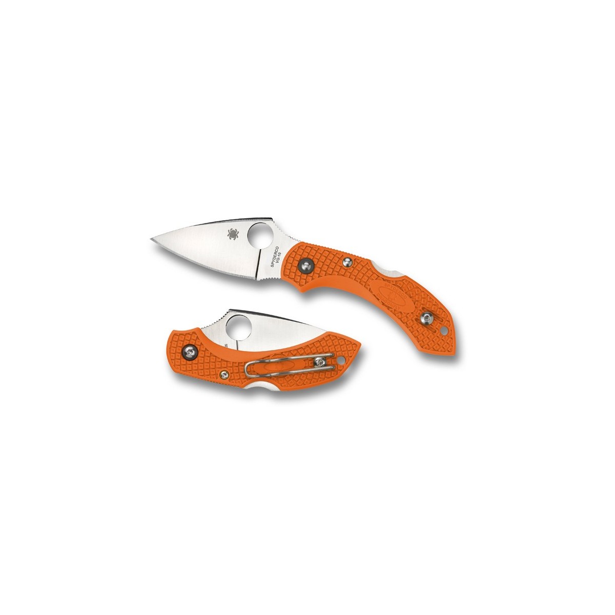 มีดพับ Spyderco Dragonfly 2 Folding Knife 2-5/16" VG10 Plain Blade, Orange FRN Handles,C28POR2