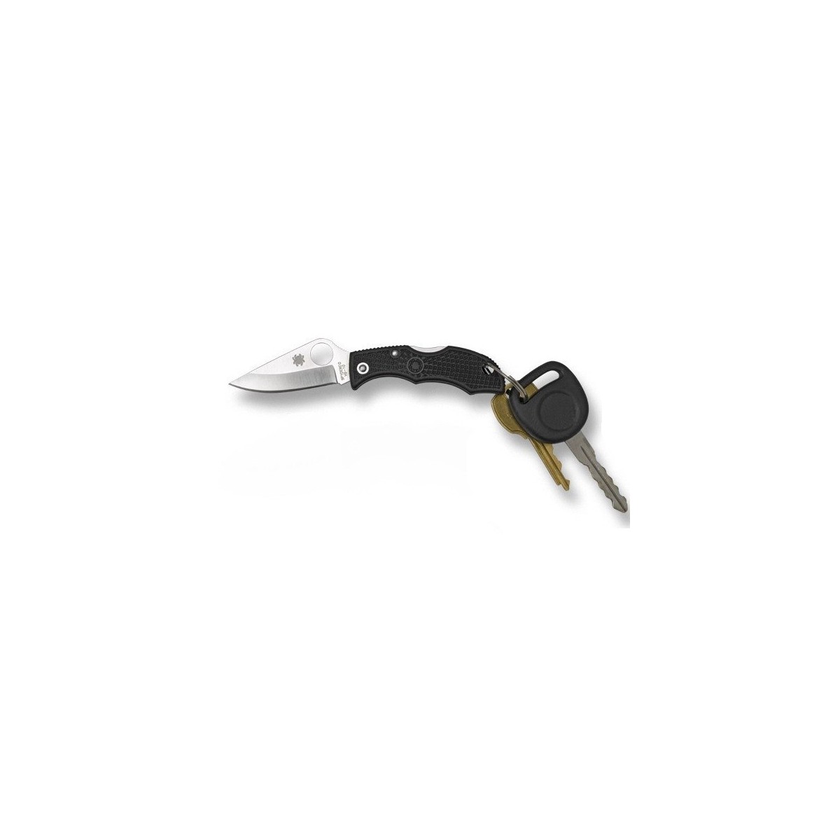มีดพับพวงกุญแจ Spyderco Ladybug 3 Knife Black FRN (1.94" Satin Plain) LBKP3
