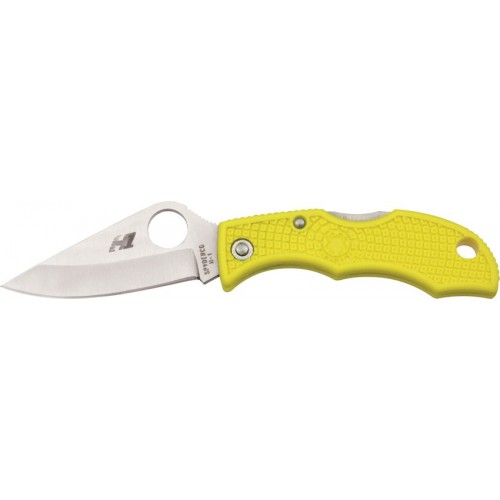 มีดพับพวงกุญแจ Spyderco Ladybug 3 Salt H-1 Knife Yellow FRN (1.94" Satin Plain) LYLP3