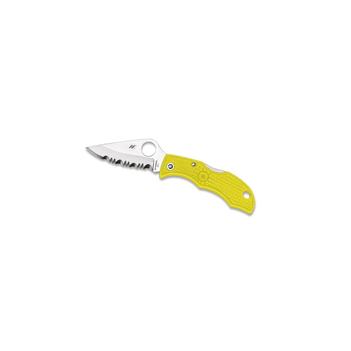 มีดพับพวงกุญแจ Spyderco Ladybug 3 Salt H-1 Knife Yellow FRN (1.94" Satin Serr) LYLS3