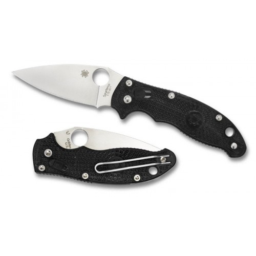 มีดพับ Spyderco Manix 2 Knife Black 86mm (3.37" Satin Plain),C101PBK2