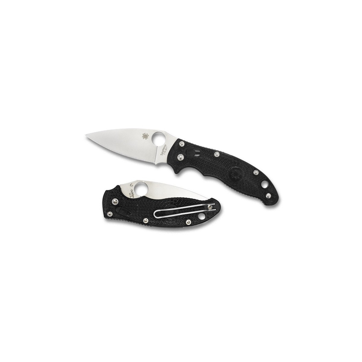 มีดพับ Spyderco Manix 2 Knife Black 86mm (3.37" Satin Plain),C101PBK2