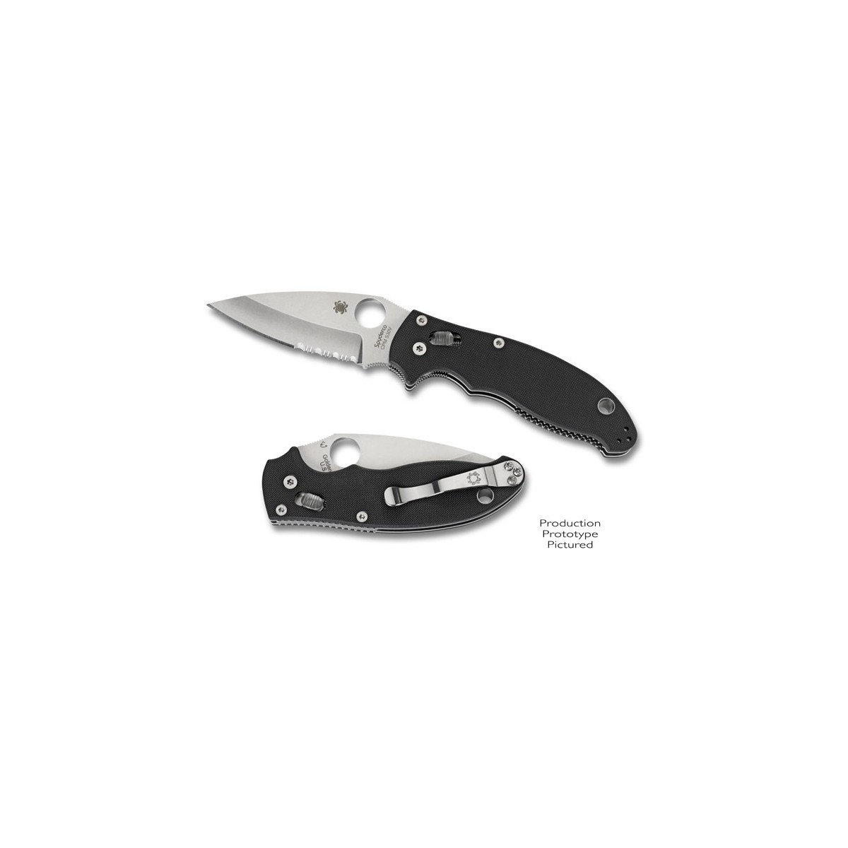 มีดพับ Spyderco Manix 2 G-10 Folding Knife 83mm (3.38" Satin Serr),C101GPS2