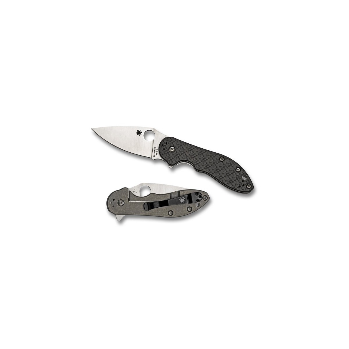 มีดพับ Spyderco Domino Glass Weave G-10 Flipper Knife (3.54" Satin Plain),C172CFTIP