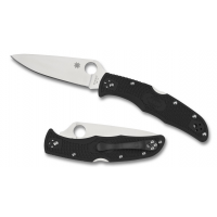 มีดพับ Spyderco Endura 4 Knife Flat Ground Black FRN (3.75" Satin Plain),C10FPBK