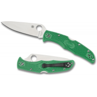 มีดพับ Spyderco Endura 4 Knife Flat Ground Green FRN (3.75" Satin Plain),C10FPGR