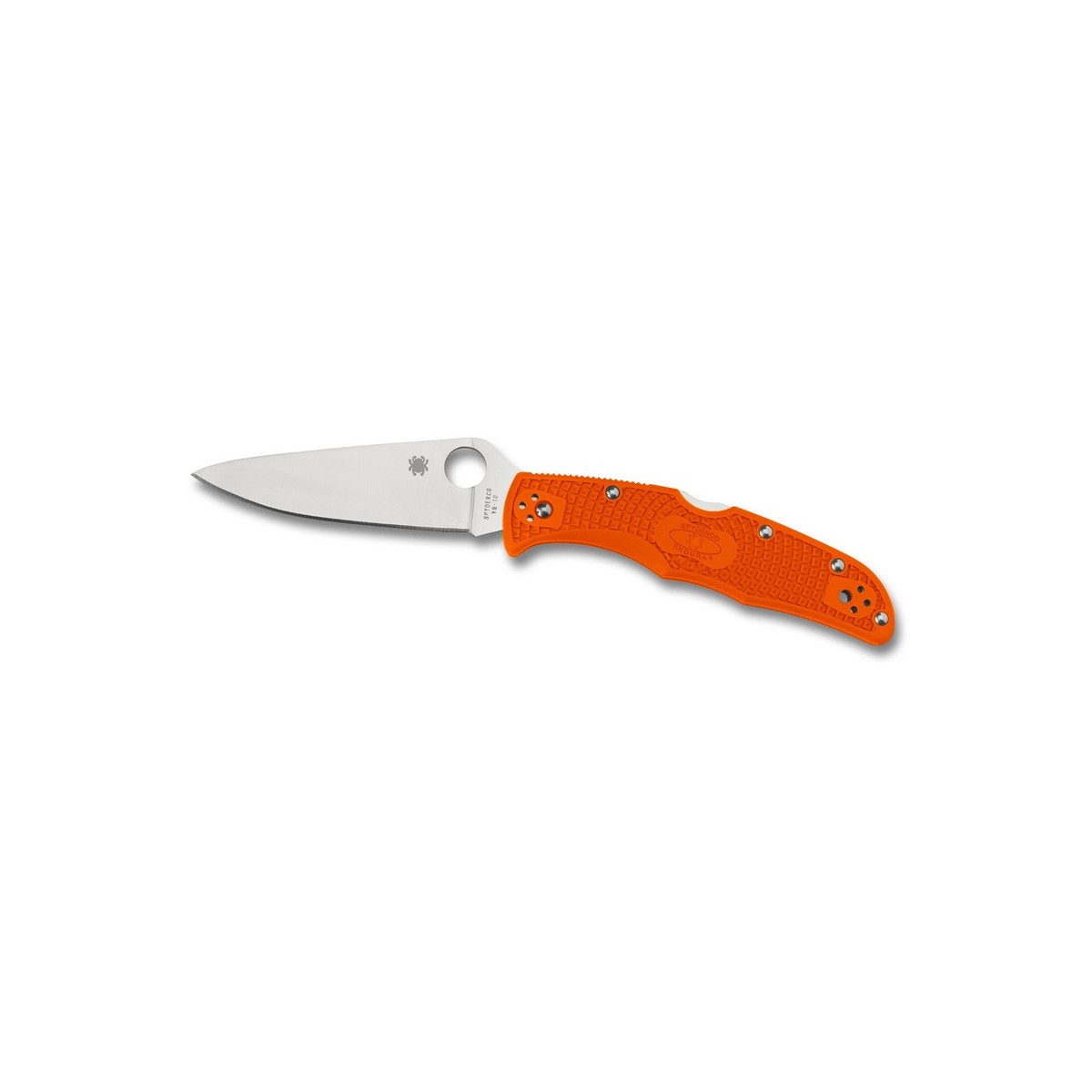 มีดพับ Spyderco Endura 4 Knife Flat Ground Orange FRN (3.75" Satin Plain),C10FPOR