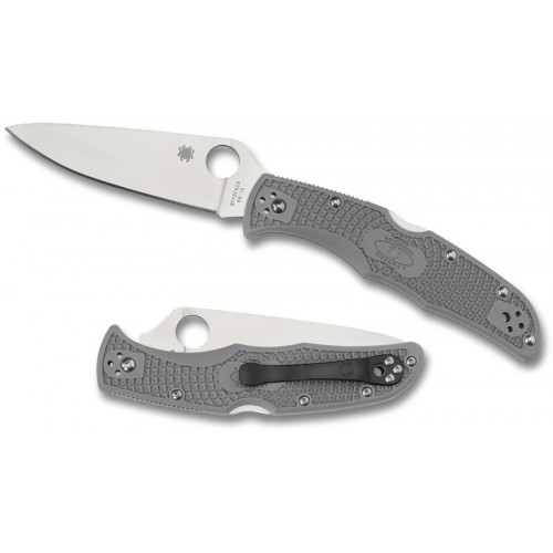 มีดพับ Spyderco Endura 4 Knife Flat Ground Grey FRN (3.75" Satin Plain),C10FPGY