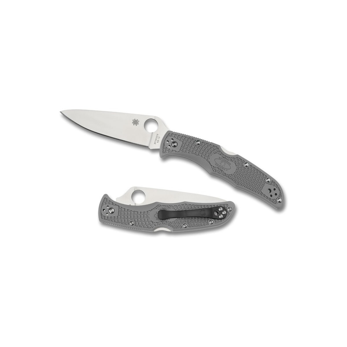 มีดพับ Spyderco Endura 4 Knife Flat Ground Grey FRN (3.75" Satin Plain),C10FPGY