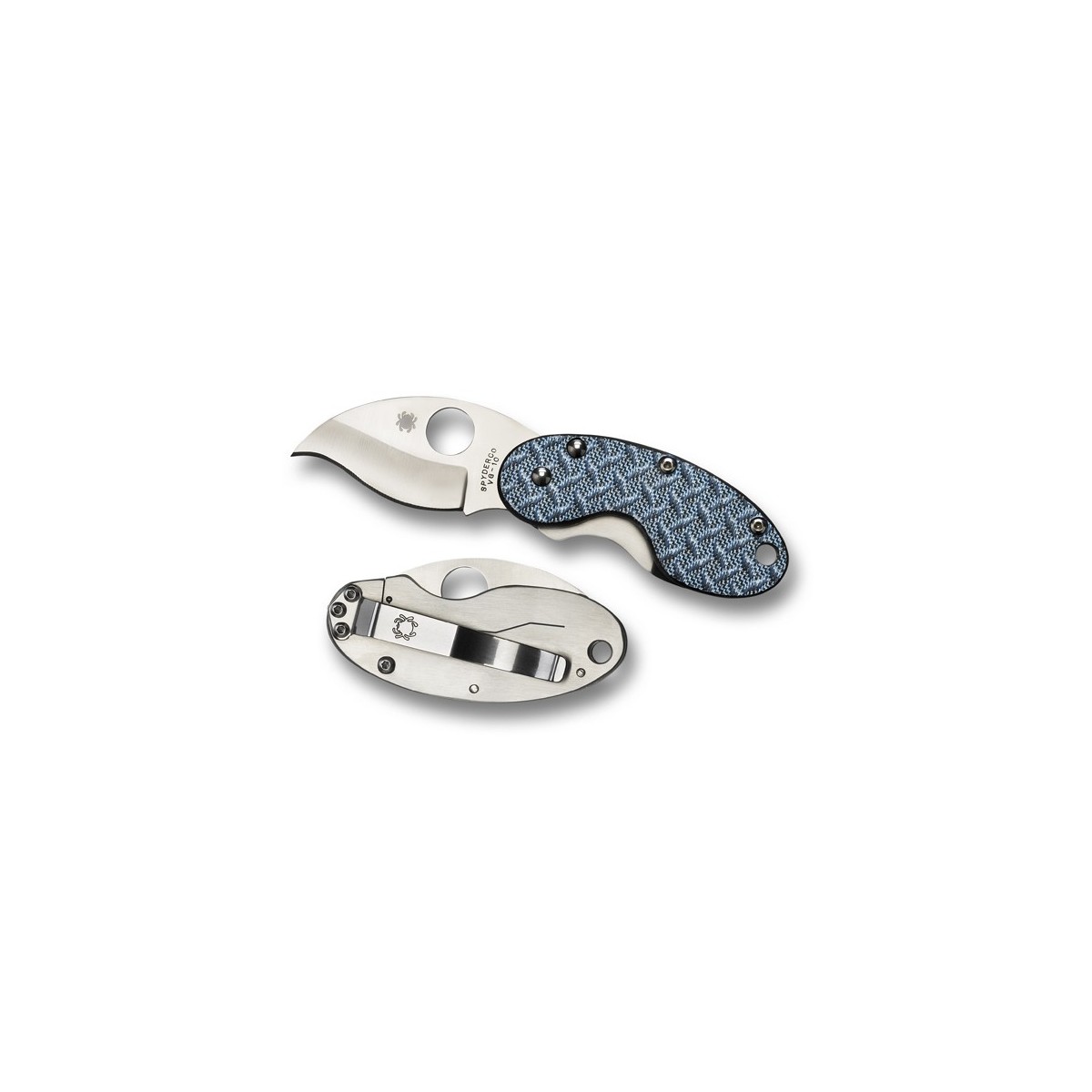 มีดพับ Spyderco Cricket Folding Knife 1.89" VG10 Blade, Blue Nishijin Glass Fiber Handles,C29GFBLP