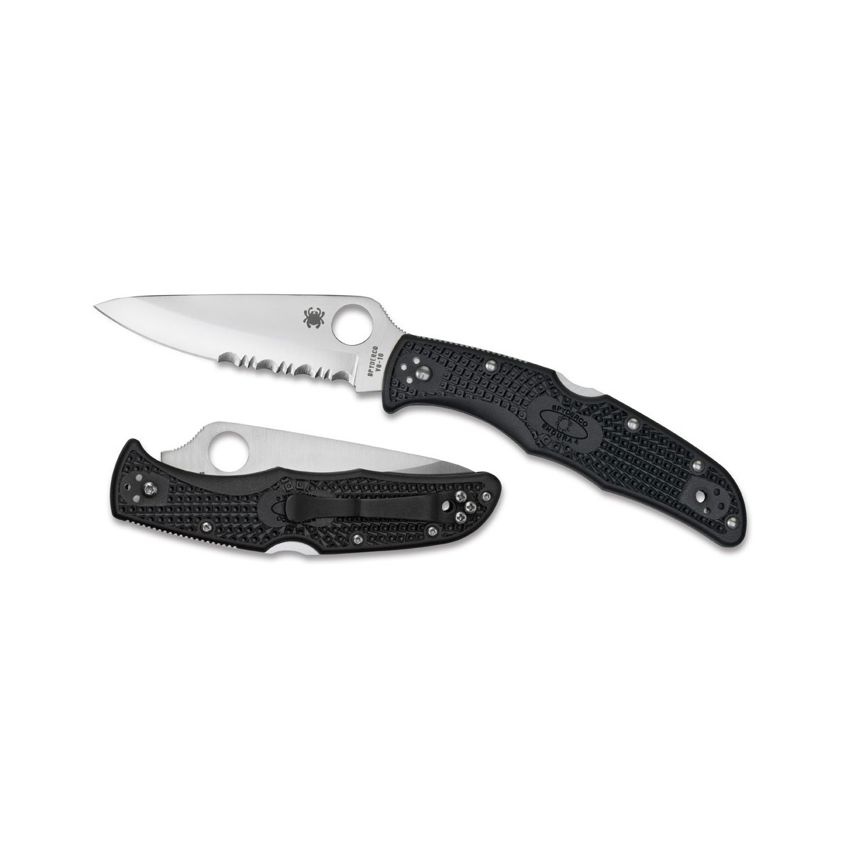 มีดพับ Spyderco Endura 4, Black FRN Handle, ComboEdge C10PSBK