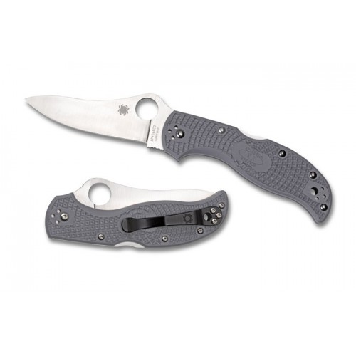 มีดพับ Spyderco Stretch Super Blue Knife Gray FRN (3.5" Satin) C90FPGYE