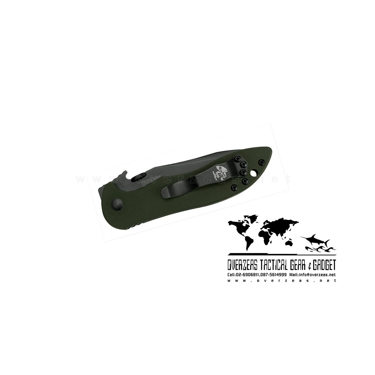 มีดพับ Kershaw Emerson CQC-5K Liner Lock Knife Green G-10 (3" Black) 6074OLBLK