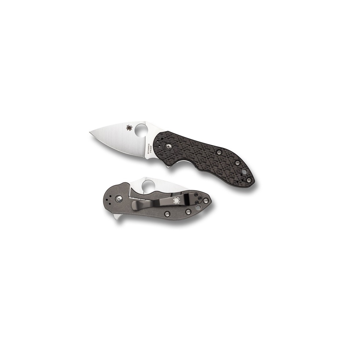 มีดพับ Spyderco Dice Flipper Frame Lock Knife Carbon Fiber Lam. (2.5" Satin) C182CFTIP