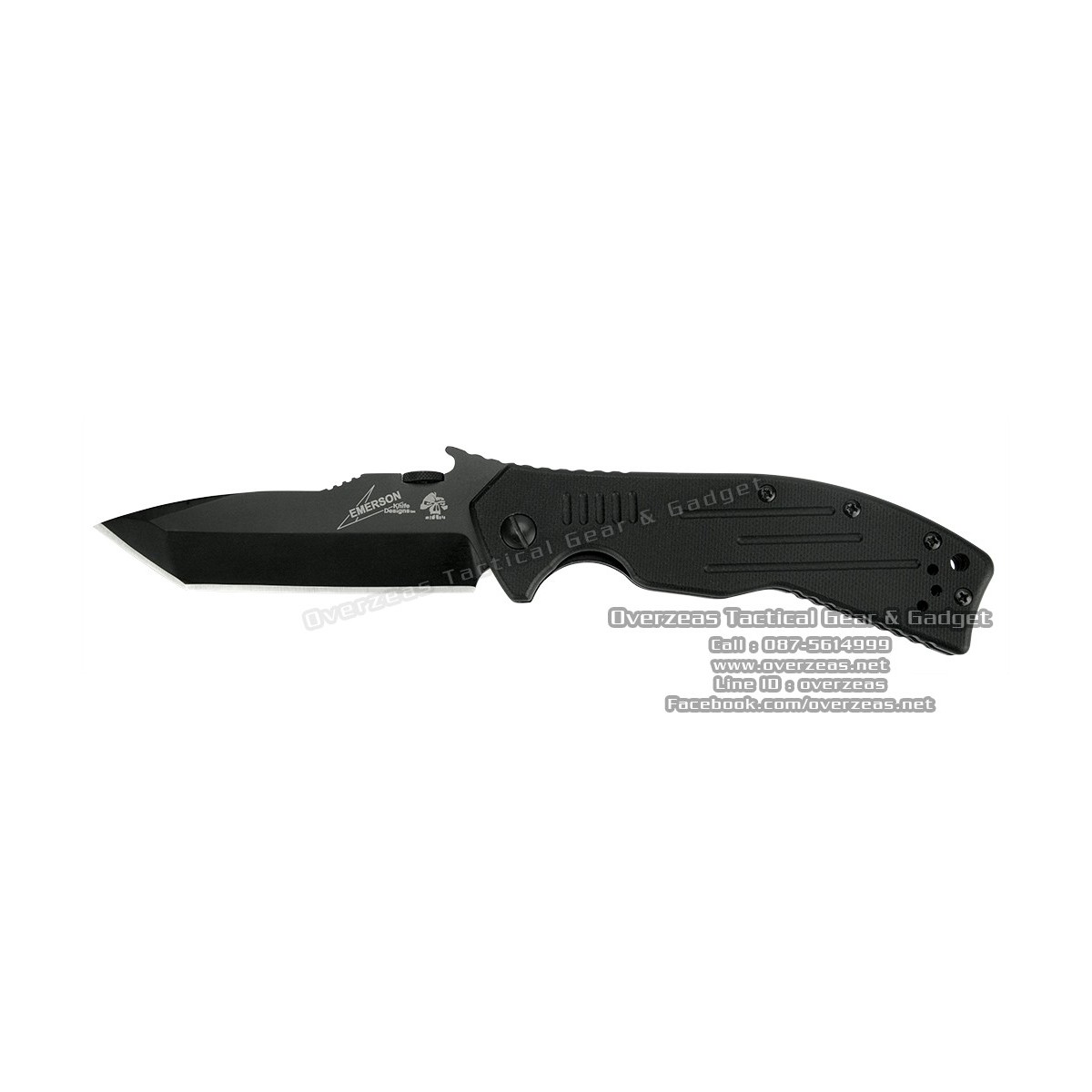 มีดพับ Kershaw Emerson CQC-8K Tanto Liner Lock Knife (3.5" Black) 6044TBLK