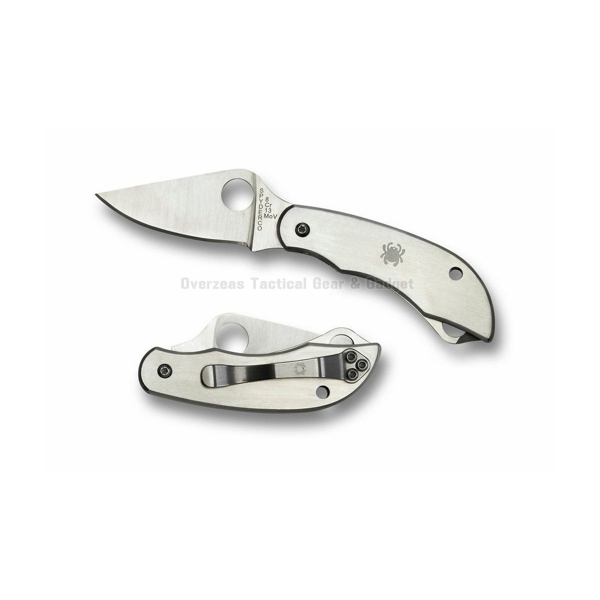 มีดพับห้อยพวงกุญแจ Spyderco ClipiTools Bottle Opener & Screwdriver Knife (2" Satin Plain) C175P