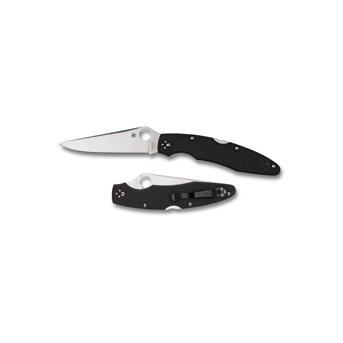 Spyderco Police3 Model 4-3/8" VG10 Steel Plain Edge with G10 Handle