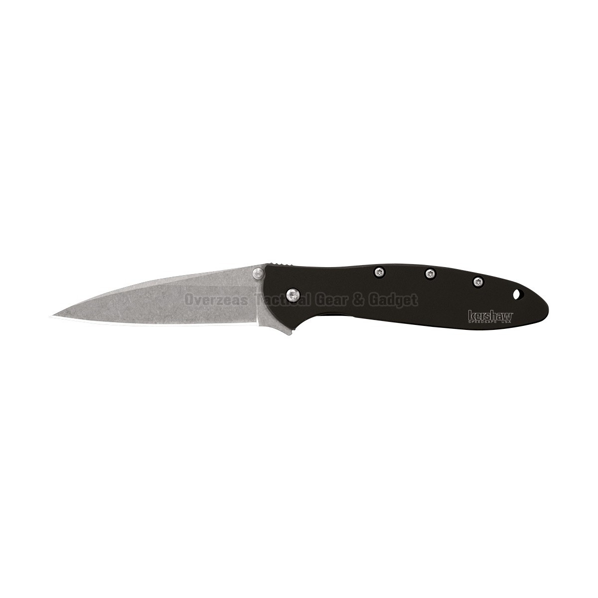 มีดพับ Kershaw Leek Assisted Opening Knife Black Stonewash (3" Bead Blast) 1660